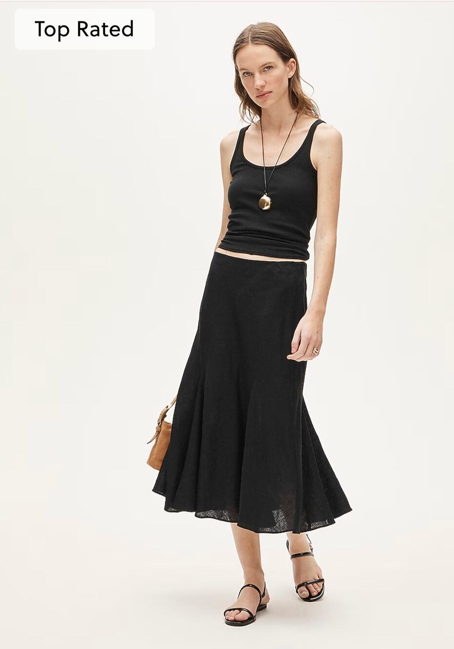 NWT J.Crew Gwyneth Flounce-hem Slip Skirt in Linen size XL